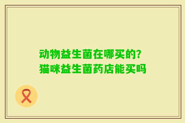 动物益生菌在哪买的？猫咪益生菌药店能买吗