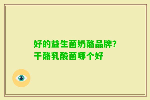 好的益生菌奶酪品牌？干酪乳酸菌哪个好