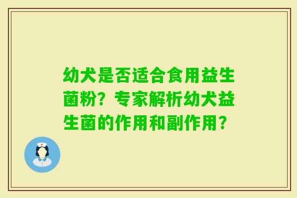 幼犬是否适合食用益生菌粉？专家解析幼犬益生菌的作用和副作用？