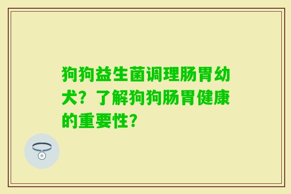 狗狗益生菌调理肠胃幼犬?了解狗狗肠胃健康的重要性? 狗狗益生菌调理肠胃幼犬?了解狗狗肠胃健康的重要性?