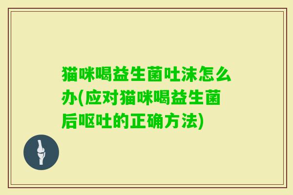 猫咪喝益生菌吐沫怎么办(应对猫咪喝益生菌后的正确方法)