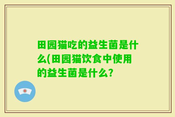 田园猫吃的益生菌是什么(田园猫饮食中使用的益生菌是什么？