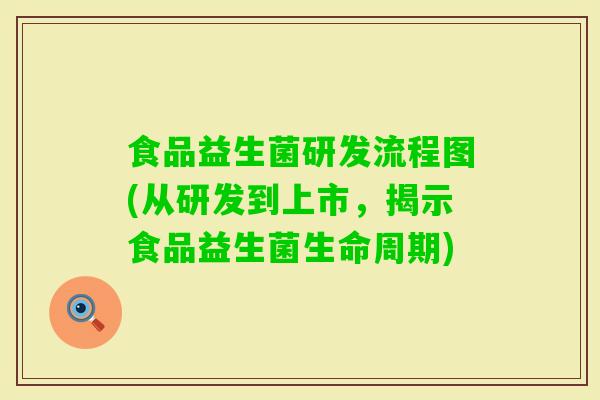 食品益生菌研发流程图(从研发到上市，揭示食品益生菌生命周期)