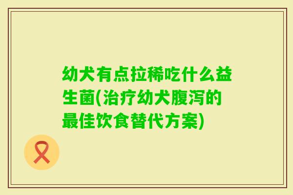 幼犬有点拉稀吃什么益生菌(幼犬的佳饮食替代方案)