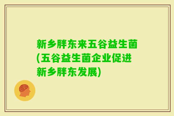 新乡胖东来五谷益生菌(五谷益生菌企业促进新乡胖东发展)