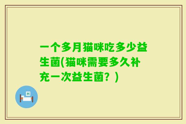一个多月猫咪吃多少益生菌(猫咪需要多久补充一次益生菌？)