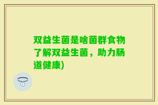双益生菌是啥菌群食物了解双益生菌,助力肠道健康) 双益生菌是啥菌群食物了解双益生菌,助力肠道健康)