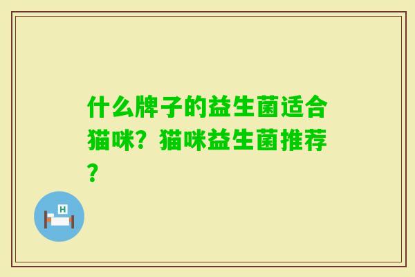 什么牌子的益生菌适合猫咪？猫咪益生菌推荐？
