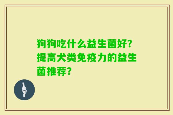 狗狗吃什么益生菌好？提高犬类力的益生菌推荐？