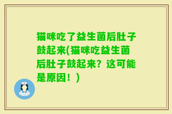 猫咪吃了益生菌后肚子鼓起来(猫咪吃益生菌后肚子鼓起来？这可能是原因！)