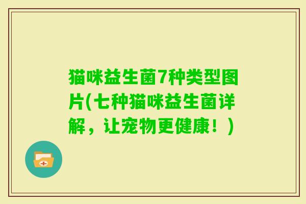 猫咪益生菌7种类型图片(七种猫咪益生菌详解，让宠物更健康！)