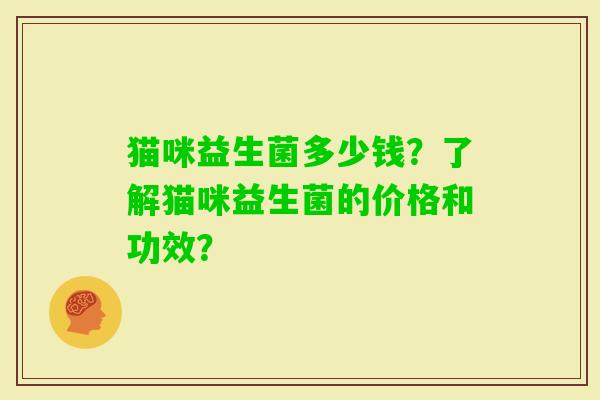 猫咪益生菌多少钱？了解猫咪益生菌的价格和功效？