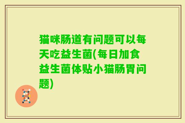 猫咪肠道有问题可以每天吃益生菌(每日加食益生菌体贴小猫肠胃问题)