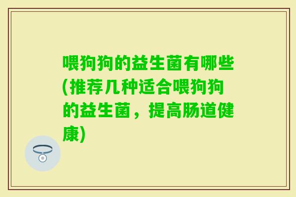 喂狗狗的益生菌有哪些(推荐几种适合喂狗狗的益生菌，提高肠道健康)