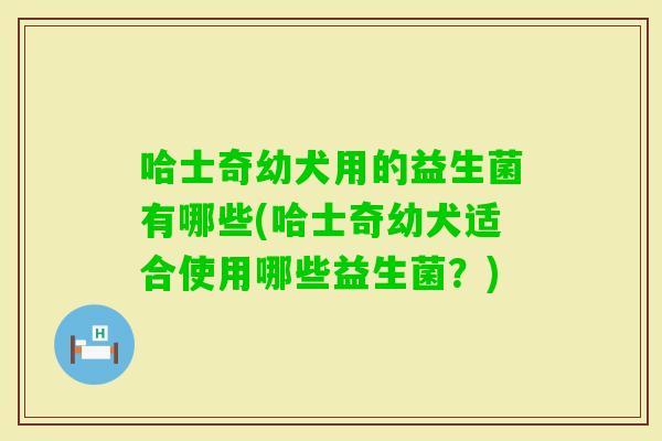 哈士奇幼犬用的益生菌有哪些(哈士奇幼犬适合使用哪些益生菌？)