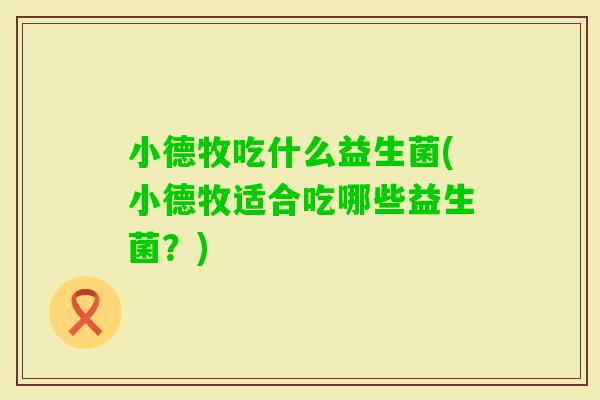 小德牧吃什么益生菌(小德牧适合吃哪些益生菌？)