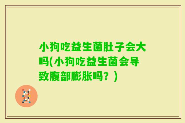 小狗吃益生菌肚子会大吗(小狗吃益生菌会导致腹部膨胀吗?) 小狗吃益生菌肚子会大吗(小狗吃益生菌会导致腹部膨胀吗?)