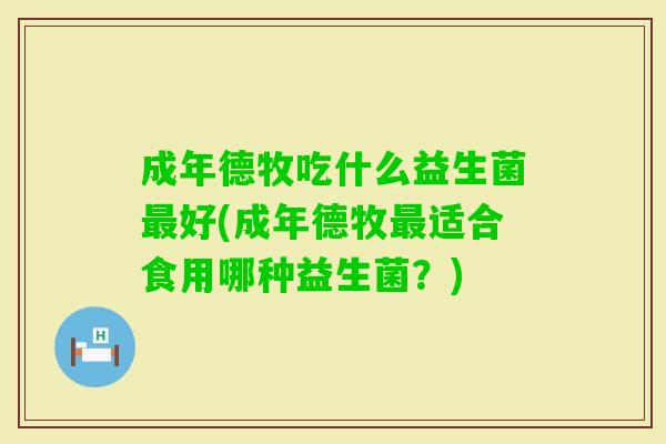 成年德牧吃什么益生菌好(成年德牧适合食用哪种益生菌?) 成年德牧吃什么益生菌好(成年德牧适合食用哪种益生菌?)