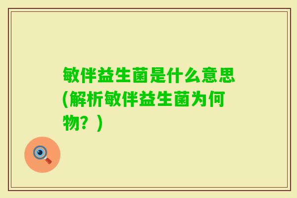 敏伴益生菌是什么意思(解析敏伴益生菌为何物？)
