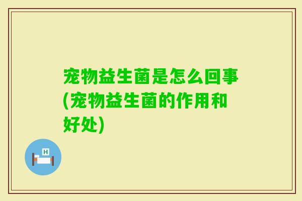 宠物益生菌是怎么回事(宠物益生菌的作用和好处)