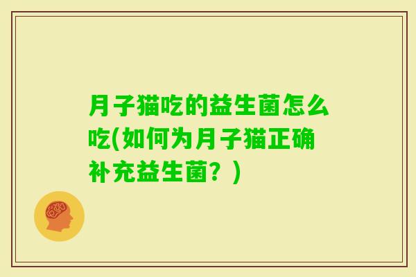 月子猫吃的益生菌怎么吃(如何为月子猫正确补充益生菌？)