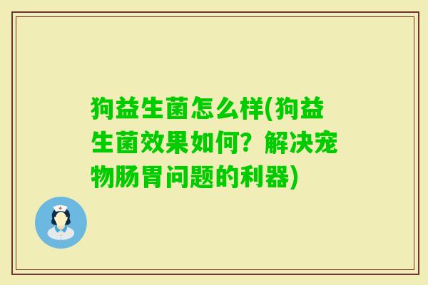 狗益生菌怎么样(狗益生菌效果如何?解决宠物肠胃问题的利器) 狗益生菌怎么样(狗益生菌效果如何?解决宠物肠胃问题的利器)