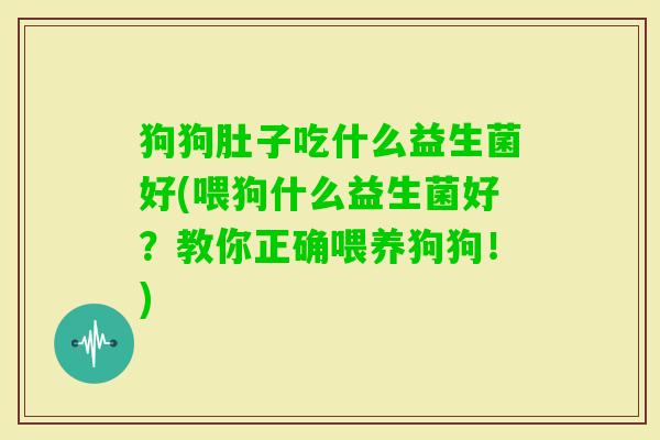 狗狗肚子吃什么益生菌好(喂狗什么益生菌好?教你正确喂养狗狗!) 狗狗肚子吃什么益生菌好(喂狗什么益生菌好?教你正确喂养狗狗!)