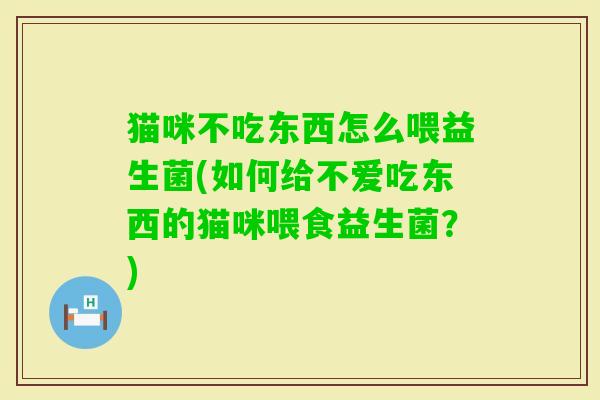 猫咪不吃东西怎么喂益生菌(如何给不爱吃东西的猫咪喂食益生菌?) 猫咪不吃东西怎么喂益生菌(如何给不爱吃东西的猫咪喂食益生菌?)