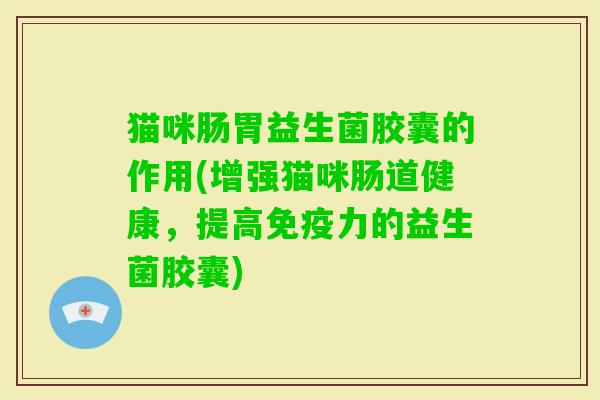 猫咪肠胃益生菌胶囊的作用(增强猫咪肠道健康,提高力的益生菌胶囊) 猫咪肠胃益生菌胶囊的作用(增强猫咪肠道健康,提高力的益生菌胶囊)