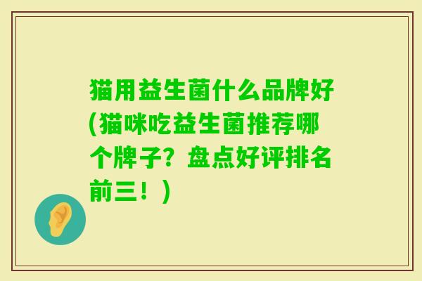 猫用益生菌什么品牌好(猫咪吃益生菌推荐哪个牌子？盘点好评排名前三！)