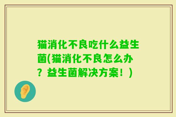猫吃什么益生菌(猫怎么办?益生菌解决方案!) 猫吃什么益生菌(猫怎么办?益生菌解决方案!)