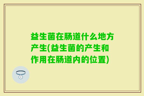 益生菌在肠道什么地方产生(益生菌的产生和作用在肠道内的位置) 益生菌在肠道什么地方产生(益生菌的产生和作用在肠道内的位置)