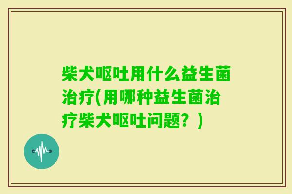 柴犬用什么益生菌(用哪种益生菌柴犬问题？)