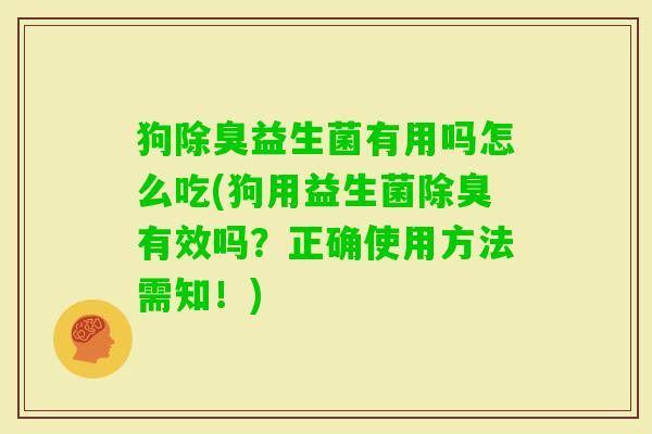 狗除臭益生菌有用吗怎么吃(狗用益生菌除臭有效吗?正确使用方法需知!) 狗除臭益生菌有用吗怎么吃(狗用益生菌除臭有效吗?正确使用方法需知!)