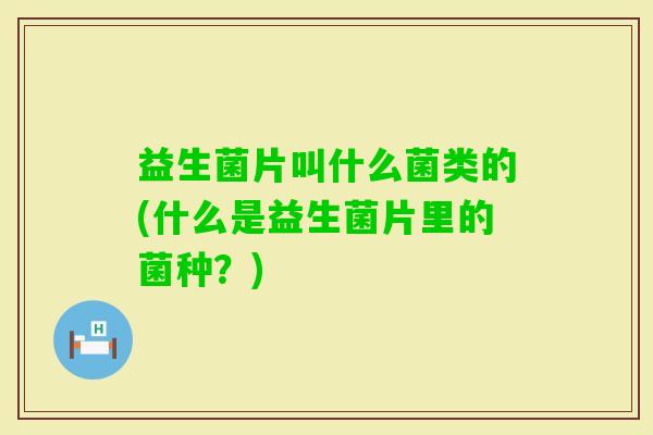 益生菌片叫什么菌类的(什么是益生菌片里的菌种？)