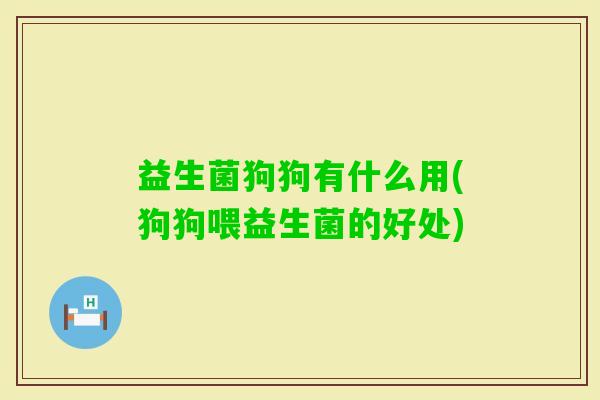 益生菌狗狗有什么用(狗狗喂益生菌的好处)