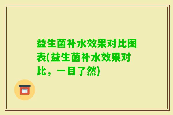 益生菌补水效果对比图表(益生菌补水效果对比，一目了然)