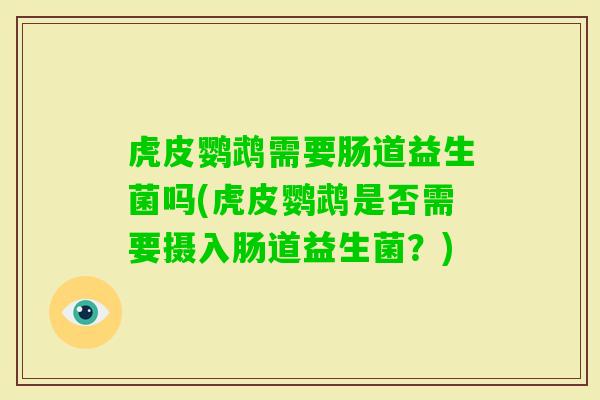 虎皮鹦鹉需要肠道益生菌吗(虎皮鹦鹉是否需要摄入肠道益生菌？)
