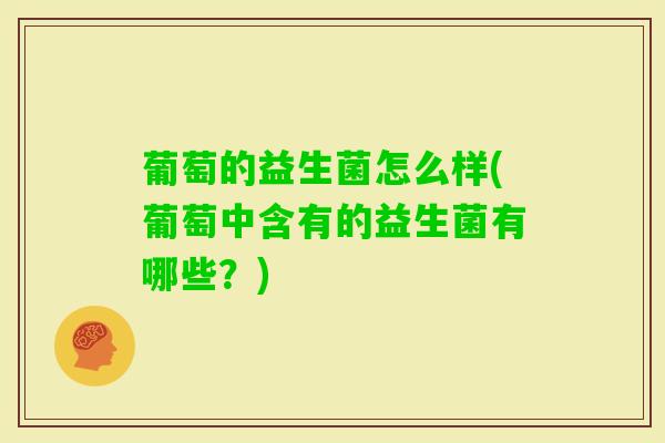 葡萄的益生菌怎么样(葡萄中含有的益生菌有哪些?) 葡萄的益生菌怎么样(葡萄中含有的益生菌有哪些?)