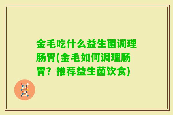 金毛吃什么益生菌调理肠胃(金毛如何调理肠胃？推荐益生菌饮食)