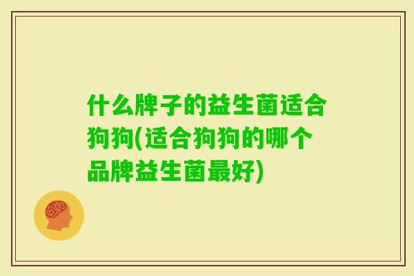 什么牌子的益生菌适合狗狗(适合狗狗的哪个品牌益生菌好) 什么牌子的益生菌适合狗狗(适合狗狗的哪个品牌益生菌好)