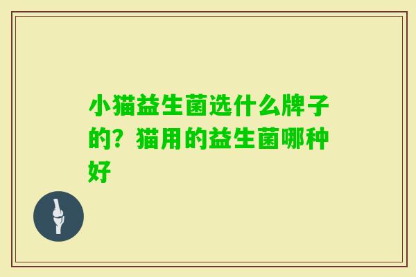 小猫益生菌选什么牌子的?猫用的益生菌哪种好 小猫益生菌选什么牌子的?猫用的益生菌哪种好