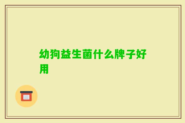 幼狗益生菌什么牌子好用 幼狗益生菌什么牌子好用