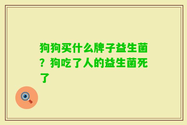 狗狗买什么牌子益生菌?狗吃了人的益生菌死了 狗狗买什么牌子益生菌?狗吃了人的益生菌死了