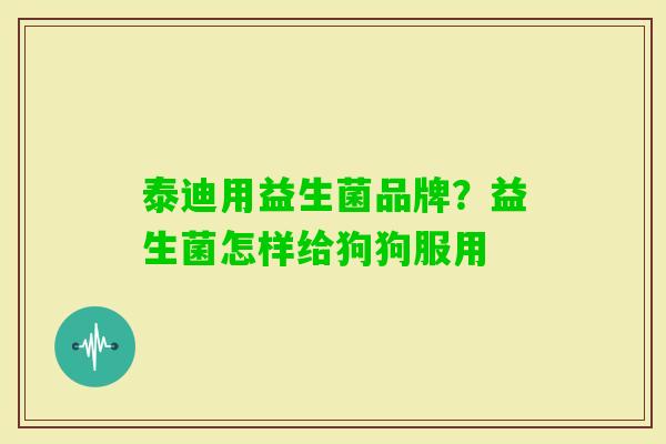 泰迪用益生菌品牌?益生菌怎样给狗狗服用 泰迪用益生菌品牌?益生菌怎样给狗狗服用