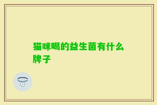 猫咪喝的益生菌有什么牌子 猫咪喝的益生菌有什么牌子
