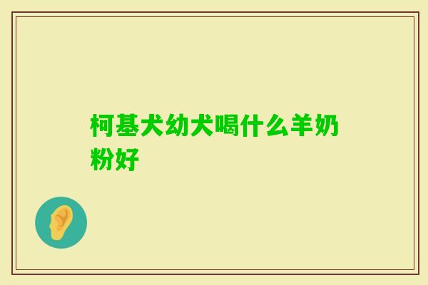 柯基犬幼犬喝什么羊奶粉好