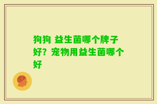狗狗 益生菌哪个牌子好？宠物用益生菌哪个好
