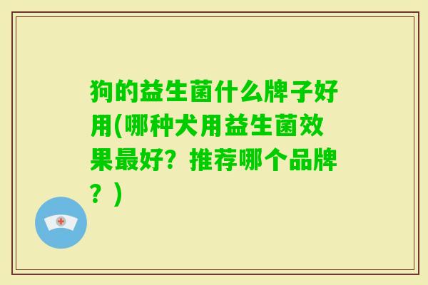 狗的益生菌什么牌子好用(哪种犬用益生菌效果好？推荐哪个品牌？)