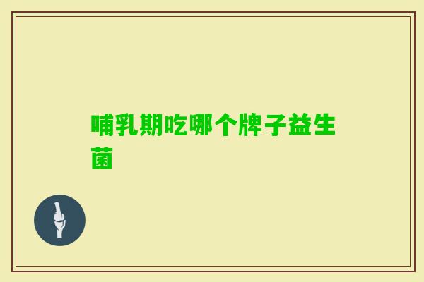 哺乳期吃哪个牌子益生菌